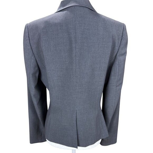 Calvin Klein Womens 8 Gray Stretch Suit Blazer Jacket Winter Chic Classic Office - Picture 3 of 10